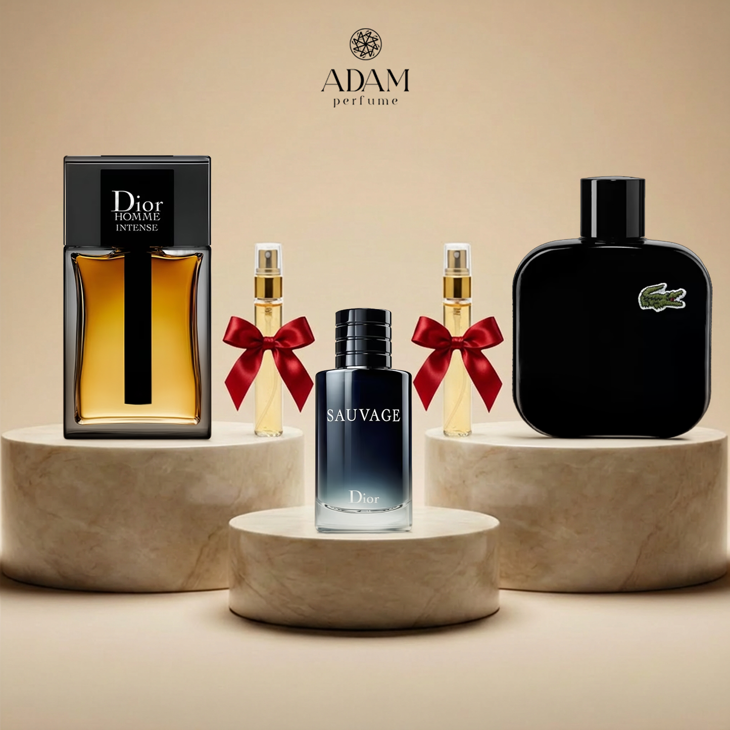 Lacoste Black 100 ml + Dior Intense 100 ml + Sauvage 30 ml