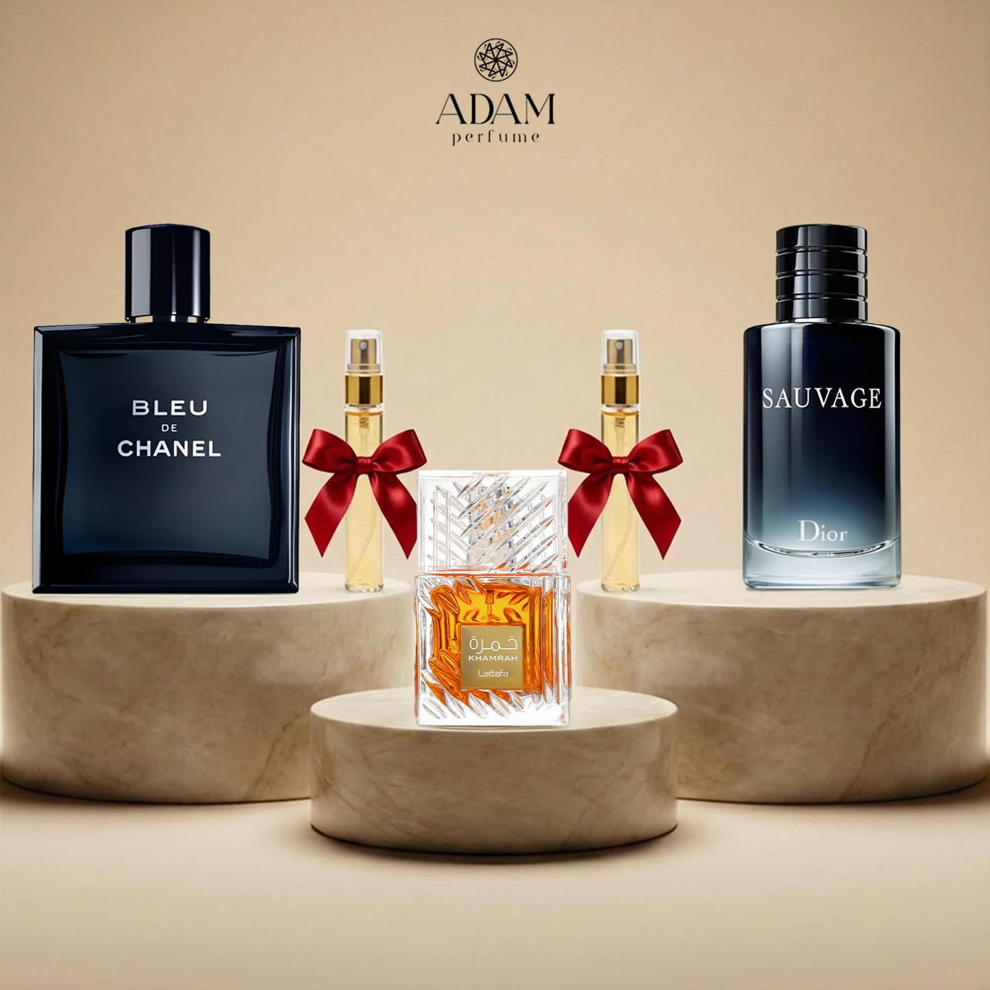 Sauvage 100 ml + Bleu de Chanel 100 ml + Khamrah 30 ml