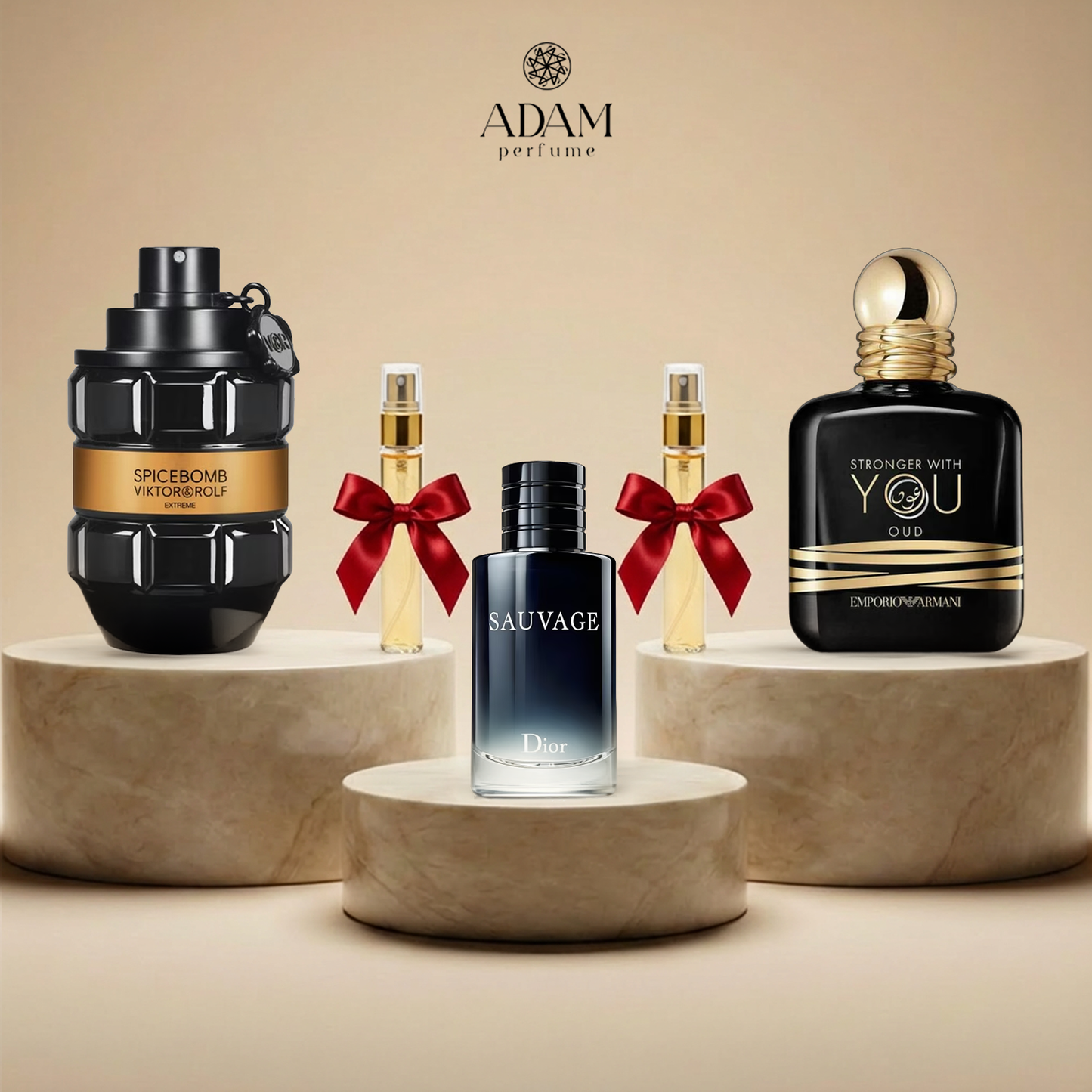 Spicebomb 100 ml + Strong Oud 100 ml + Sauvage 30 ml