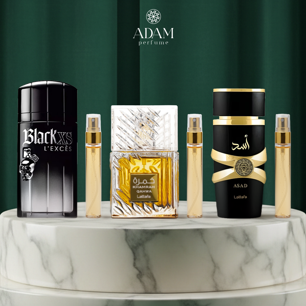 Asad 100ml + Black XS 100ml + Khamrah 100ml