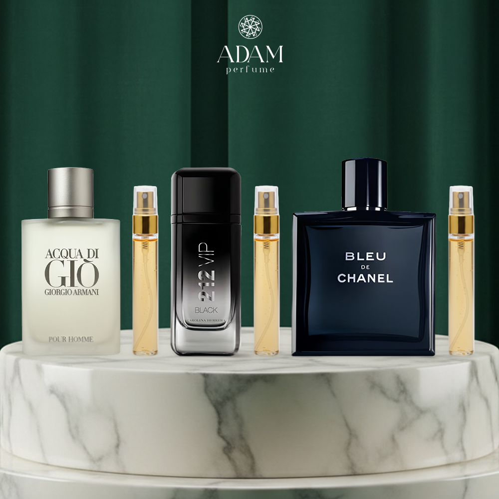 Bleu de Chanel 100ml + 212 Black 100ml + Acqua di Gio White 100ml