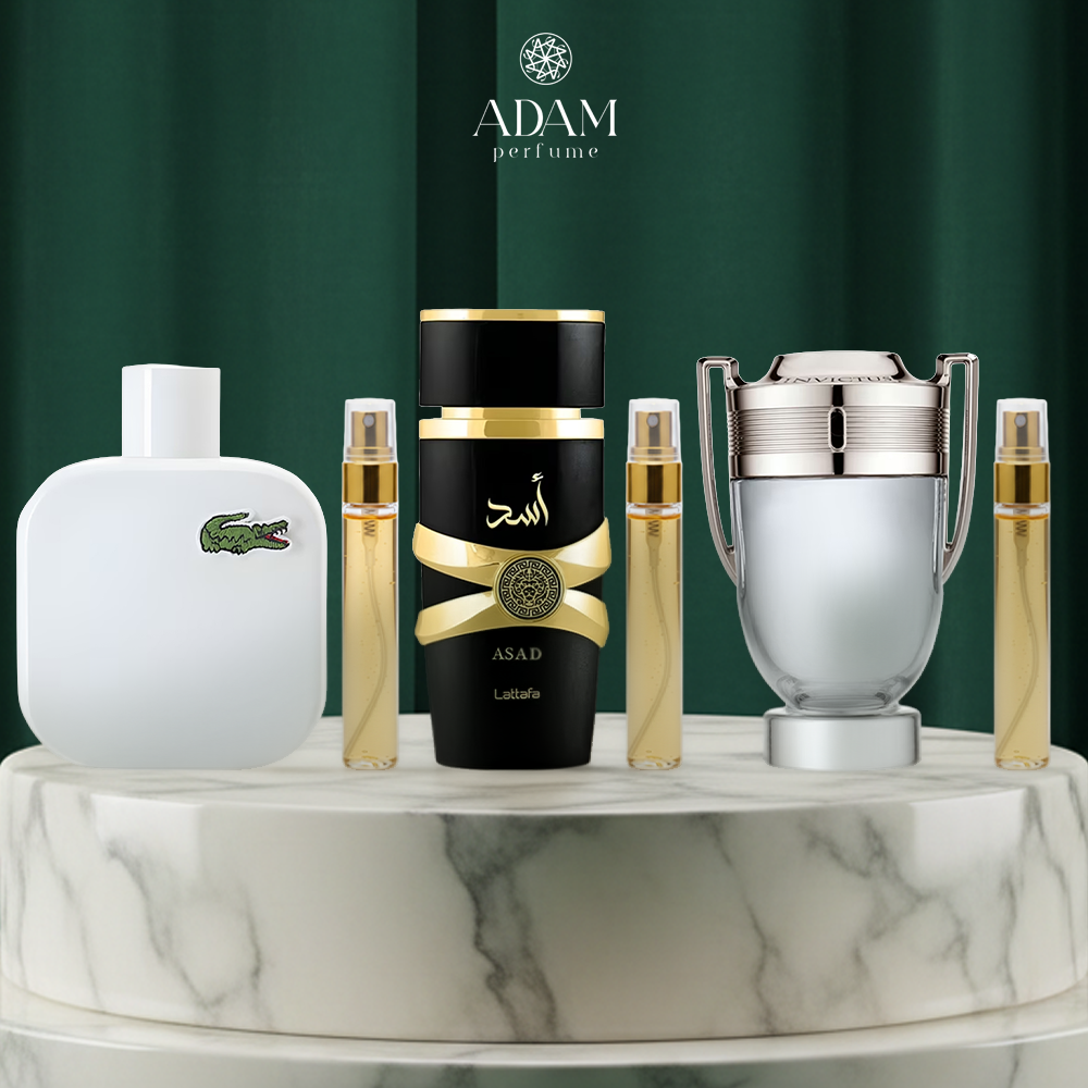 Lacoste White 100ml + Asad 100ml + V-shape Black 100ml