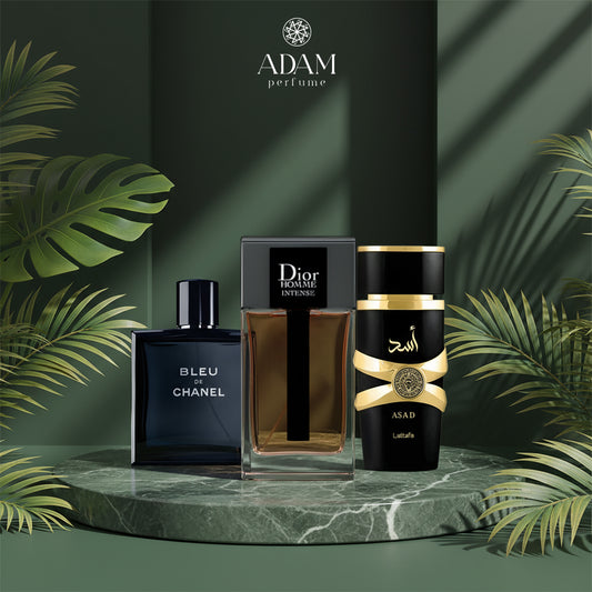 Dior Intense 100ml + Bleu de Chanel 100ml + Asad 100ml