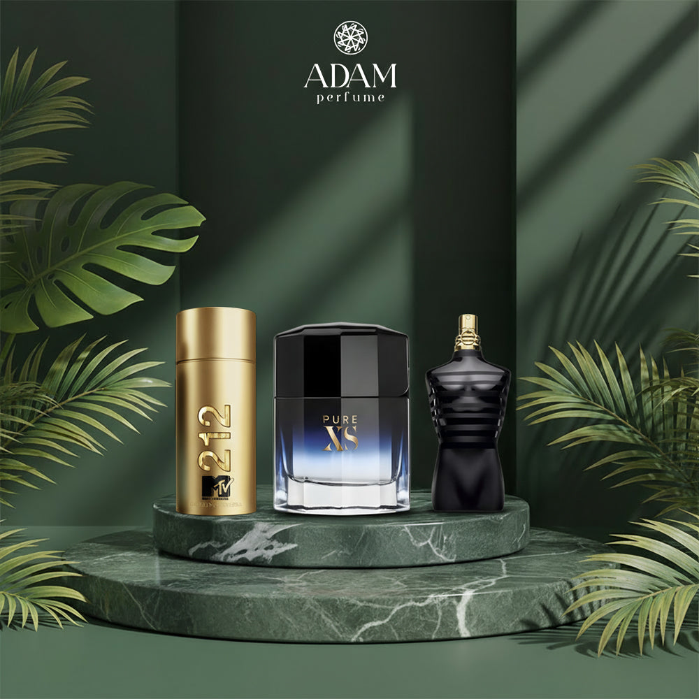212 MTV 100ml + Pure XS 100ml + Jean Paul Black 100ml