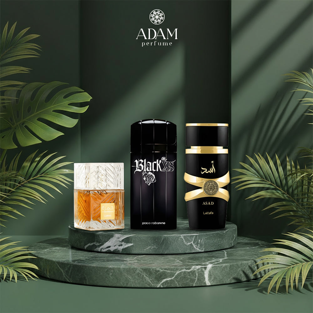 Asad 100ml + Black XS 100ml + Khamrah 100ml
