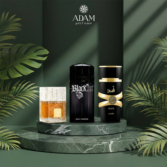 Asad 100ml + Black XS 100ml + Khamrah 100ml