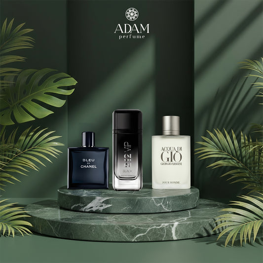 Bleu de Chanel 100ml + 212 Black 100ml + Acqua di Gio White 100ml