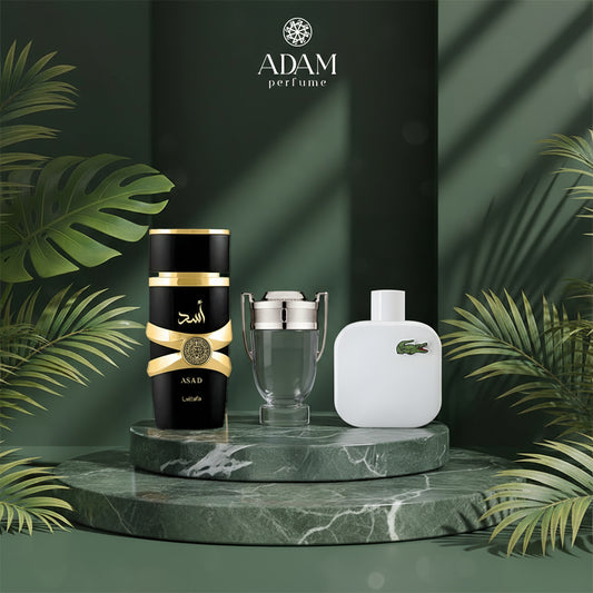 Lacoste White 100ml + Asad 100ml + V-shape Black 100ml